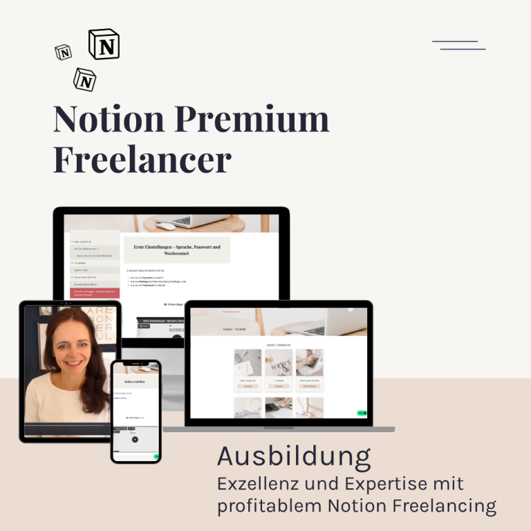 AIB Website mit Notion-Präsentation, verschiedene Geräte und Textbeschreibung.